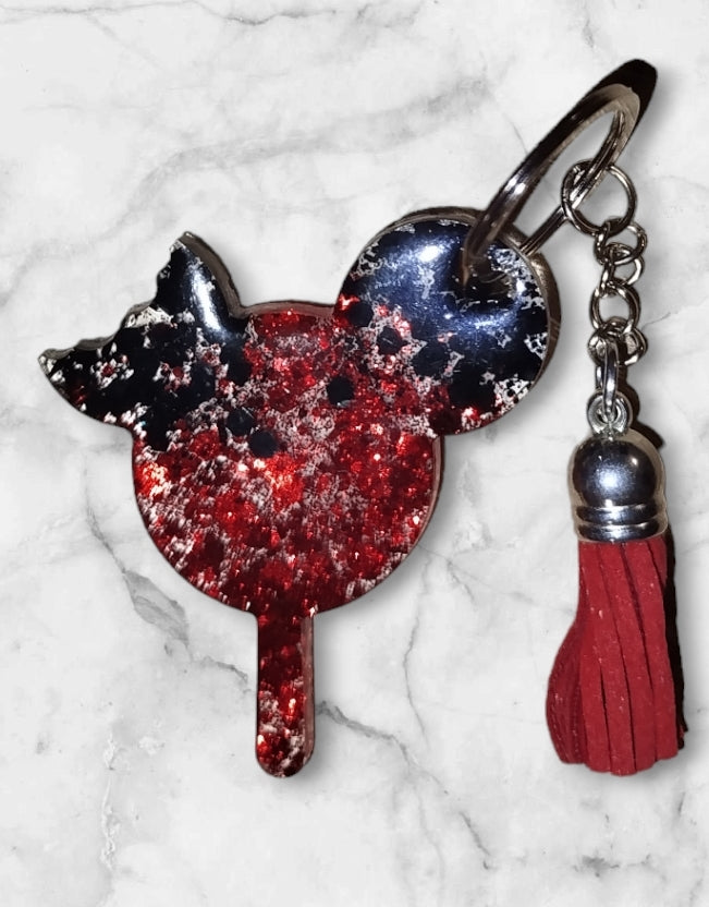 Porte clé - Mickey rouge et noir