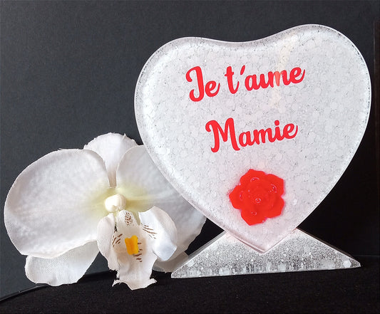Cadre coeur "Je t'aime Mamie"